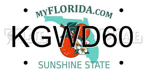 KGWD60 Florida License Plate