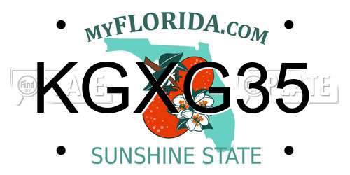 KGXG35 Florida License Plate