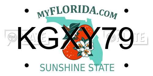 KGXY79 Florida License Plate