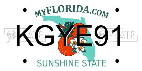 KGYE91 Florida License Plate