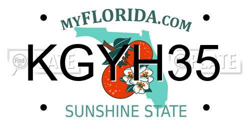 KGYH35 Florida License Plate