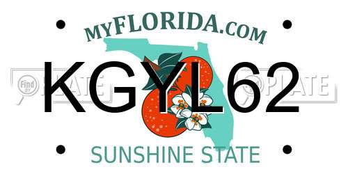 KGYL62 Florida License Plate