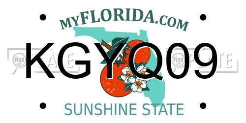 KGYQ09 Florida License Plate