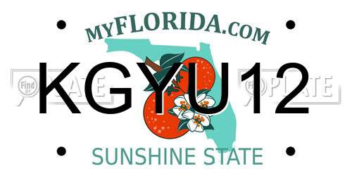 KGYU12 Florida License Plate