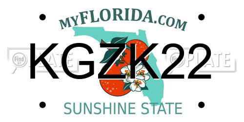 KGZK22 Florida License Plate