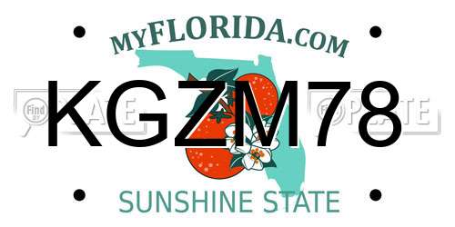 KGZM78 Florida License Plate