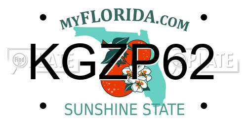KGZP62 Florida License Plate