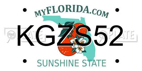 KGZS52 Florida License Plate