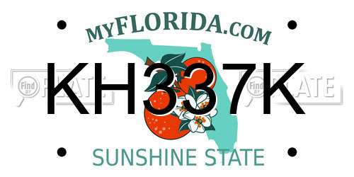 KH337K Florida License Plate