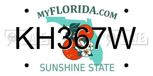 KH367W Florida License Plate