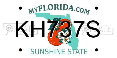 KH737S Florida License Plate