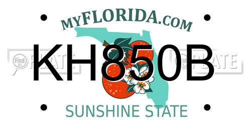 KH850B Florida License Plate