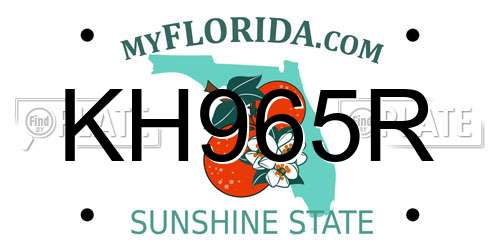 KH965R Florida License Plate