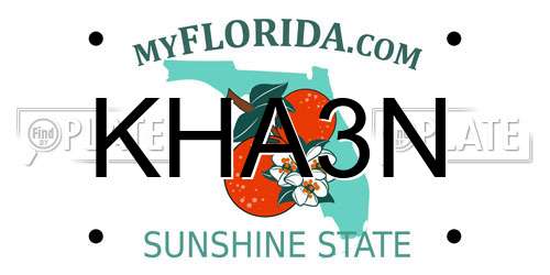 KHA3N Florida License Plate