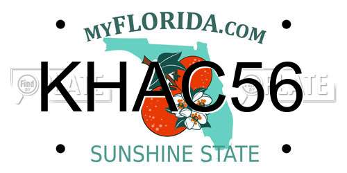 KHAC56 Florida License Plate