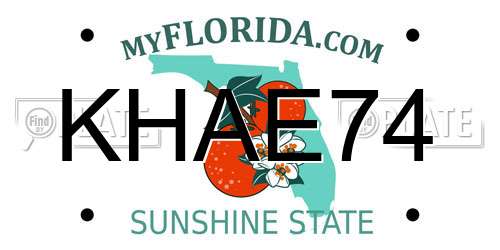 KHAE74 Florida License Plate
