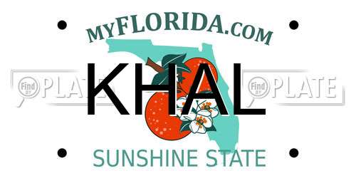 KHAL Florida License Plate