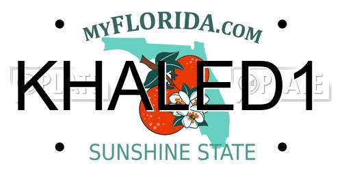 KHALED1 Florida License Plate