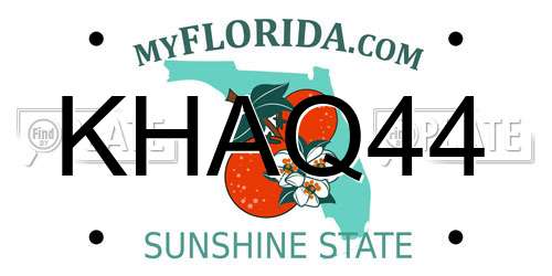 KHAQ44 Florida License Plate