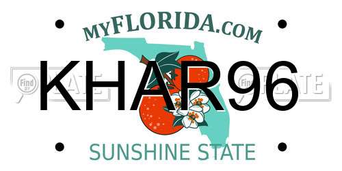 KHAR96 Florida License Plate