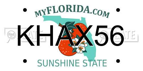KHAX56 Florida License Plate