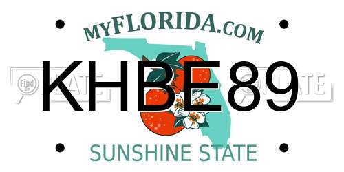 KHBE89 Florida License Plate