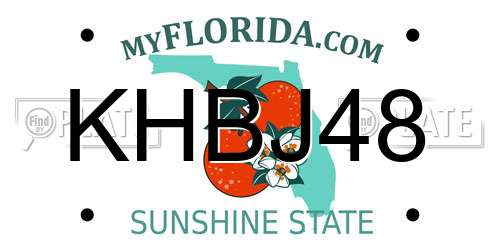 KHBJ48 Florida License Plate