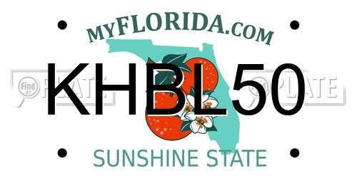 KHBL50 Florida License Plate