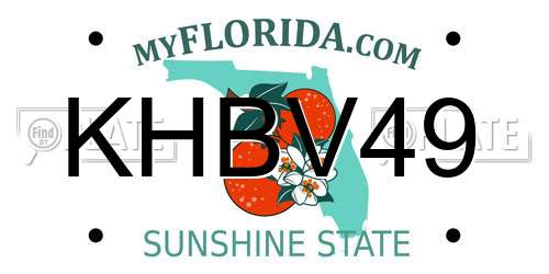 KHBV49 Florida License Plate