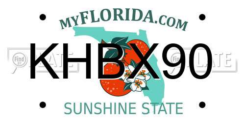 KHBX90 Florida License Plate