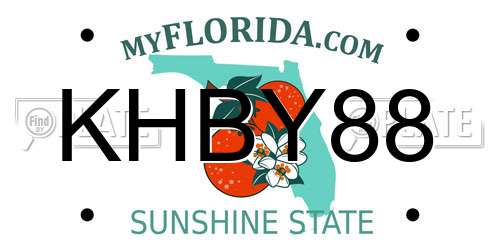 KHBY88 Florida License Plate