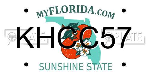 KHCC57 Florida License Plate
