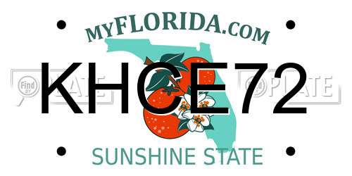 KHCE72 Florida License Plate