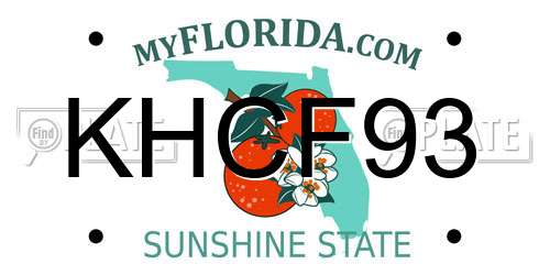 KHCF93 Florida License Plate