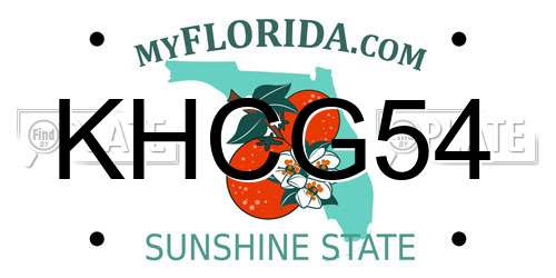 KHCG54 Florida License Plate