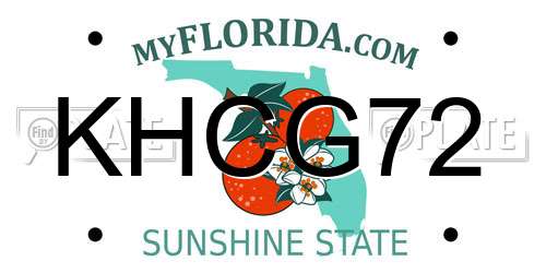 KHCG72 Florida License Plate