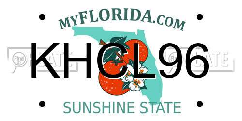 KHCL96 Florida License Plate