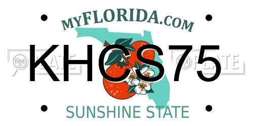 KHCS75 Florida License Plate