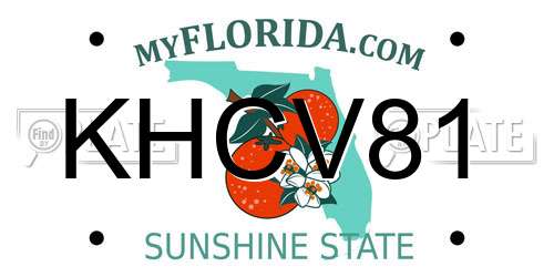 KHCV81 Florida License Plate