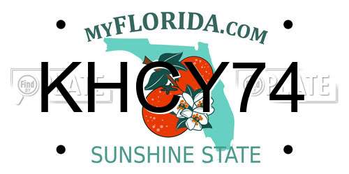 KHCY74 Florida License Plate
