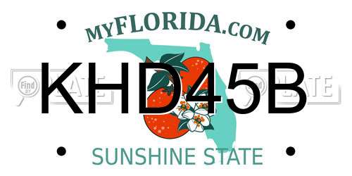 KHD45B Florida License Plate
