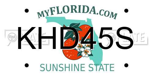 KHD45S Florida License Plate