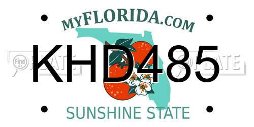 KHD485 Florida License Plate