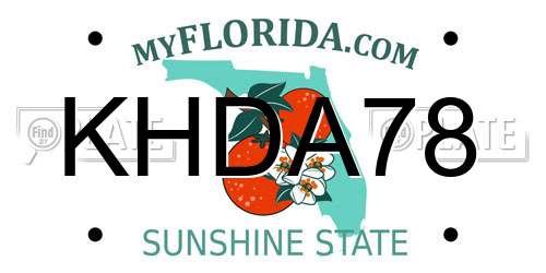 KHDA78 Florida License Plate