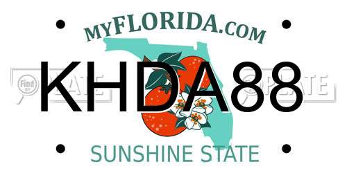 KHDA88 Florida License Plate