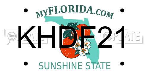 KHDF21 Florida License Plate