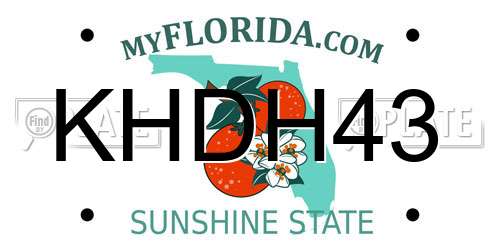 KHDH43 Florida License Plate