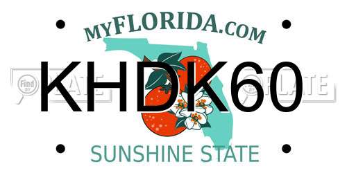 KHDK60 Florida License Plate