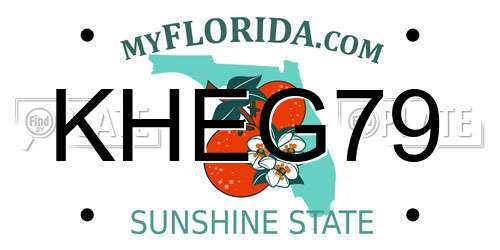 KHEG79 Florida License Plate