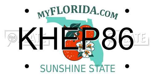 KHEP86 Florida License Plate